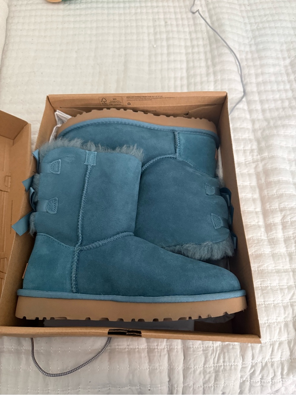 UGG Teal Short Shearling Ankle Boots